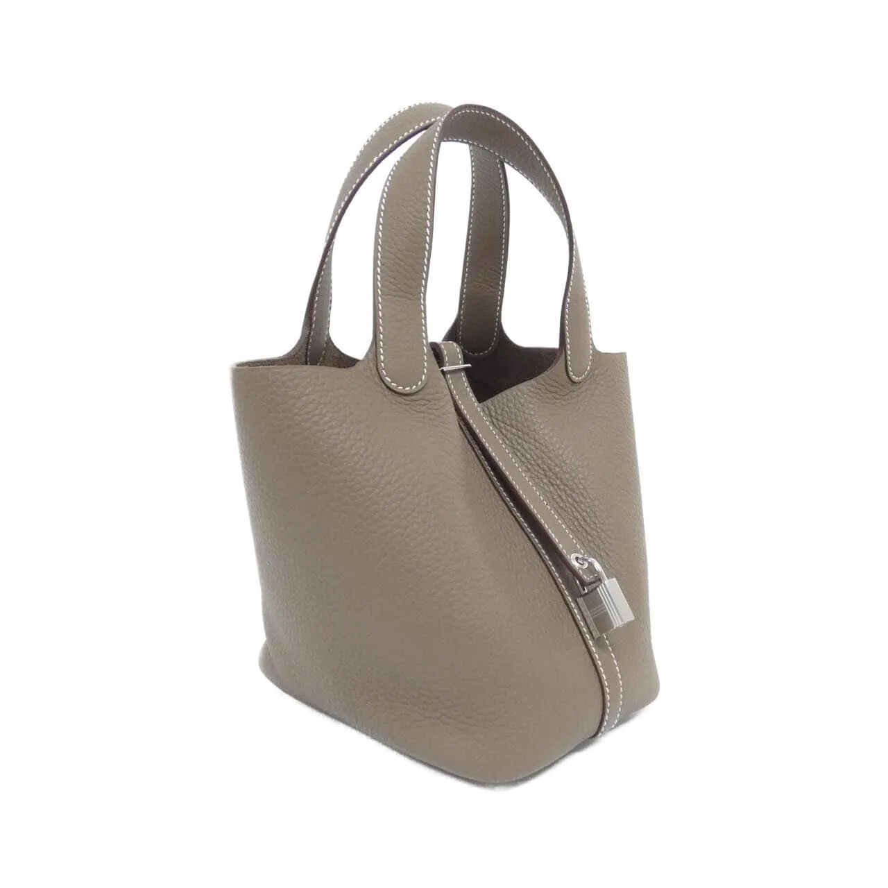 HERMES Picotin 056289CK Handbag Clemence Etoupe