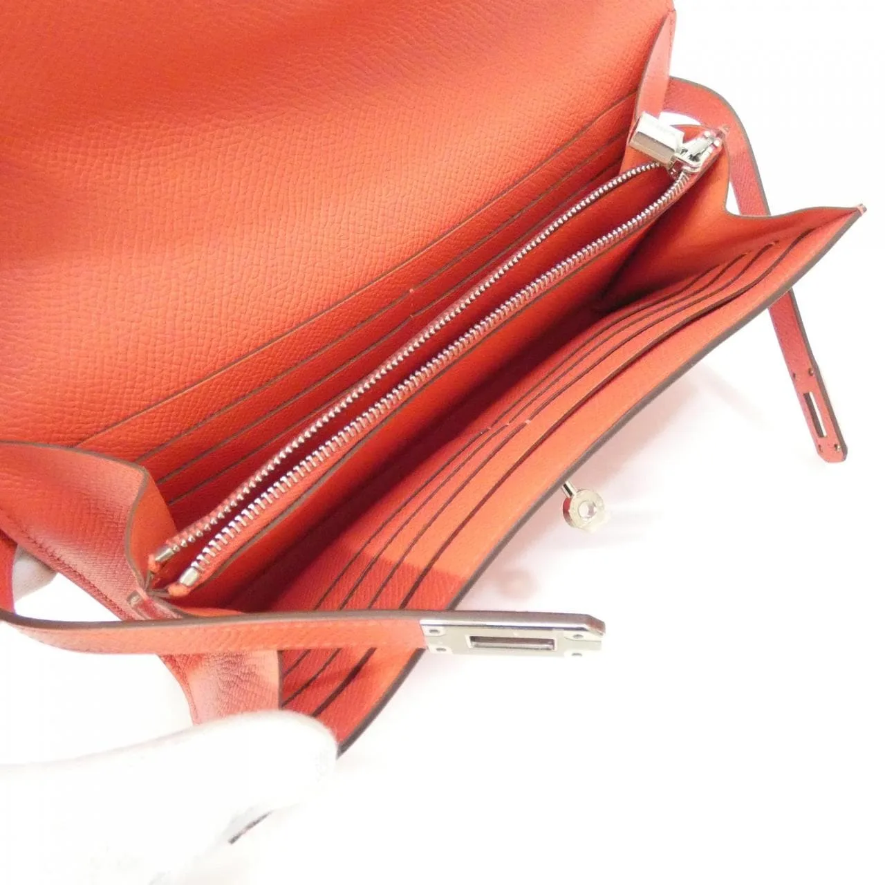 HERMES Kelly 051300CK Wallet Epsom Black Epsom Leather Rank A - Thumbnail 4