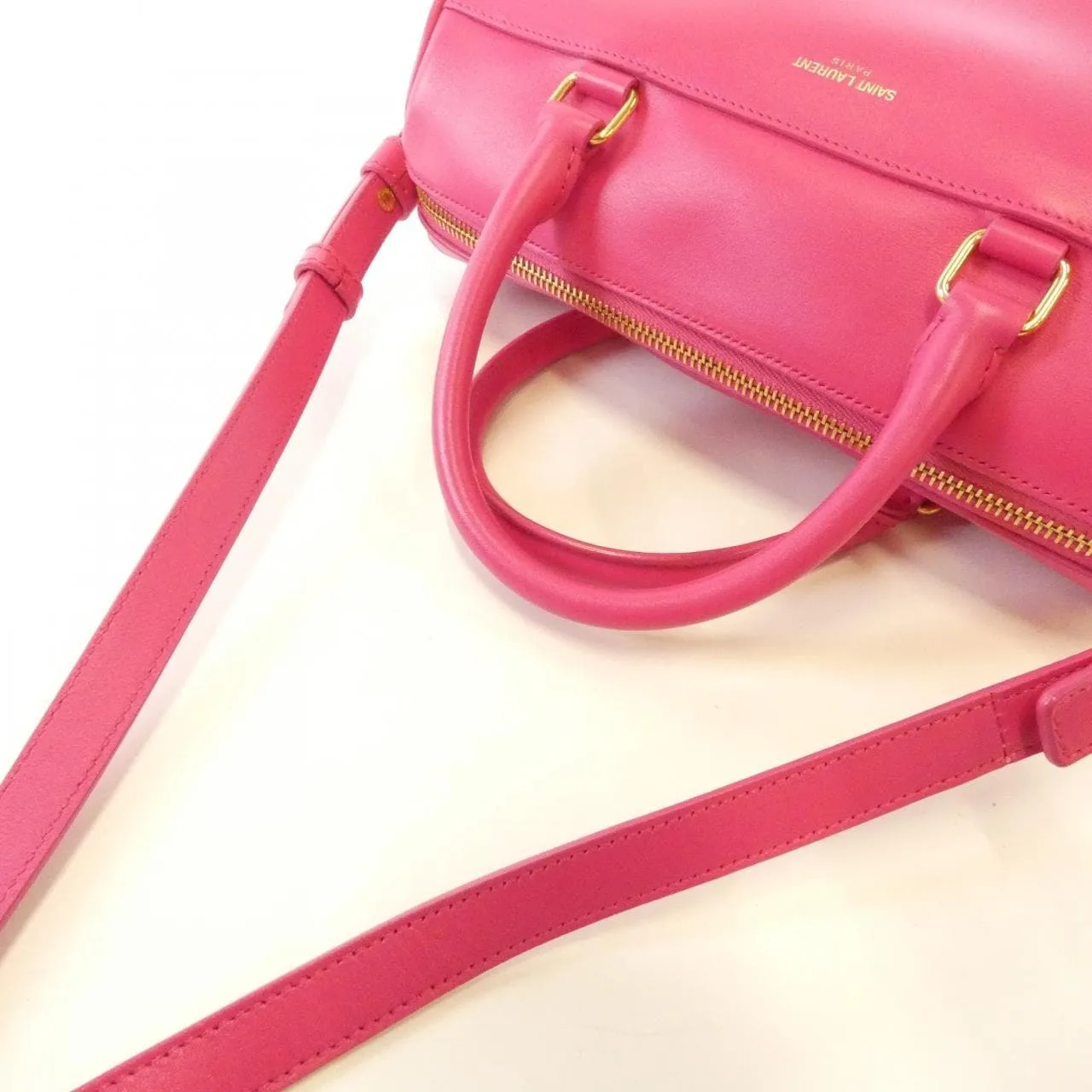 SAINT LAURENT 330958 C150J 波士頓包 粉色 中古品A - 縮圖 4