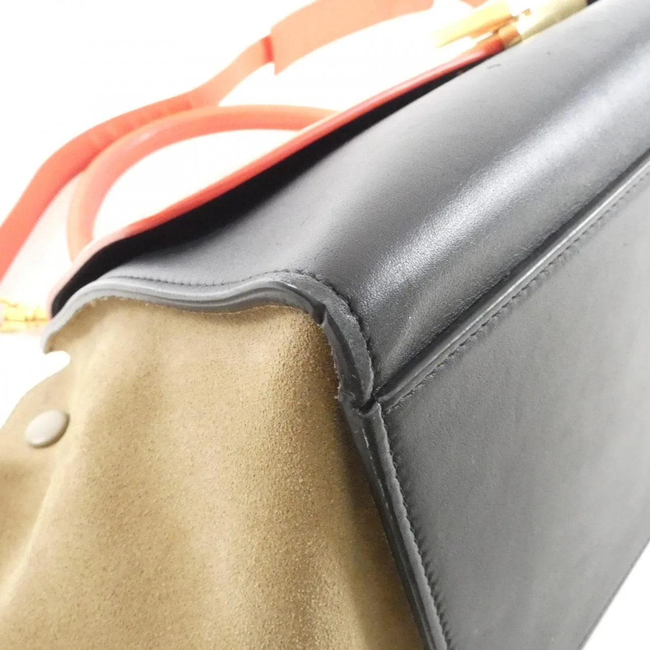 CELINE 174683VTI Handbag Leather Black Leather Rank B - Thumbnail 3