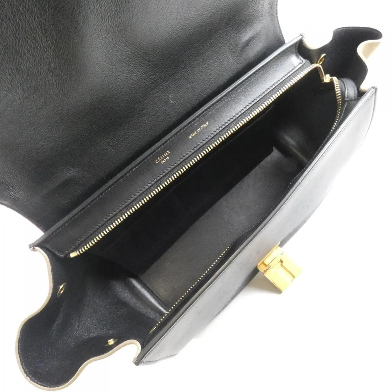 CELINE 174683VTI Handbag Leather Black Leather Rank B - Thumbnail 10