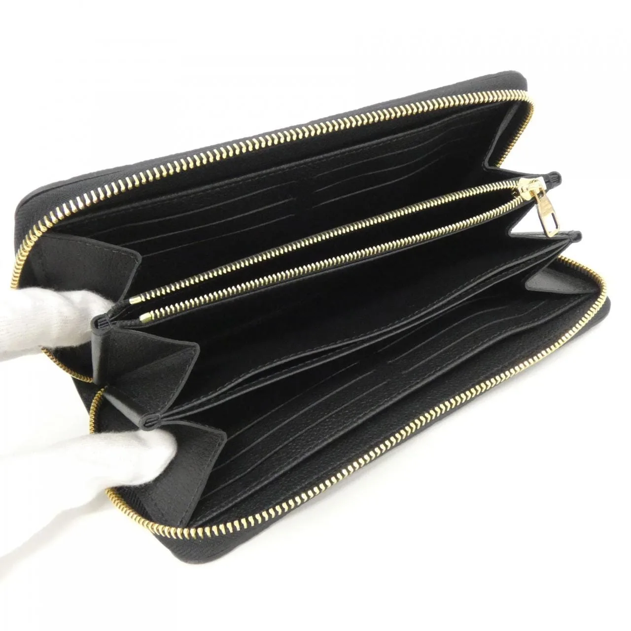 LOUIS VUITTON M61864 Wallet Monogram 黑色 Monogram 中古品A - 縮圖 3