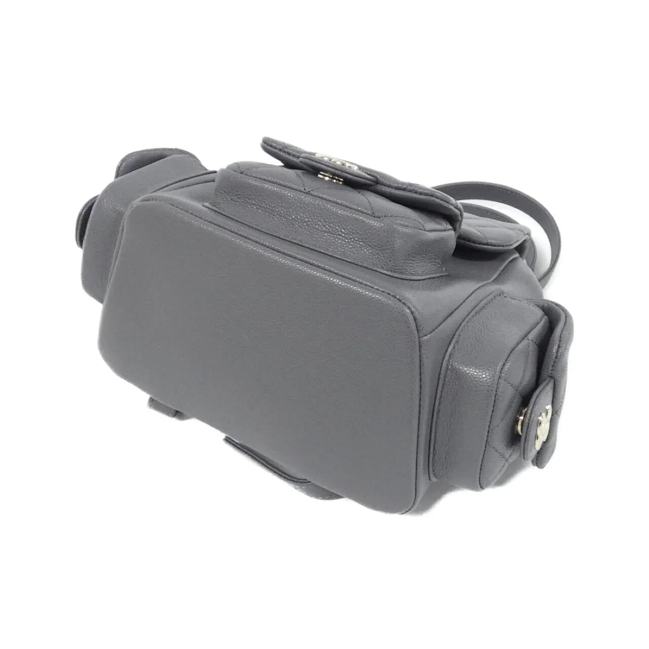 CHANEL AS4399 Backpack Grained Calfskin 灰色 荔枝紋牛皮 中古品A - 縮圖 3