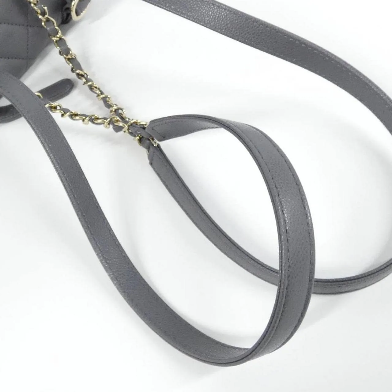 CHANEL AS4399 Backpack Grained Calfskin 灰色 荔枝紋牛皮 中古品A - 縮圖 5