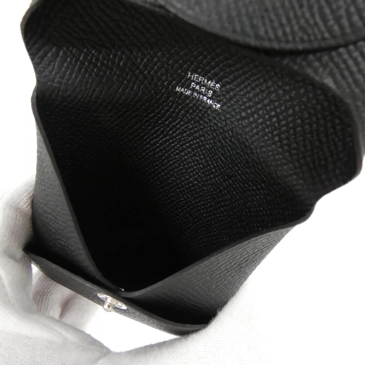 HERMES 041054CK Coin Case Epsom Black Epsom Leather Rank A - Thumbnail 4