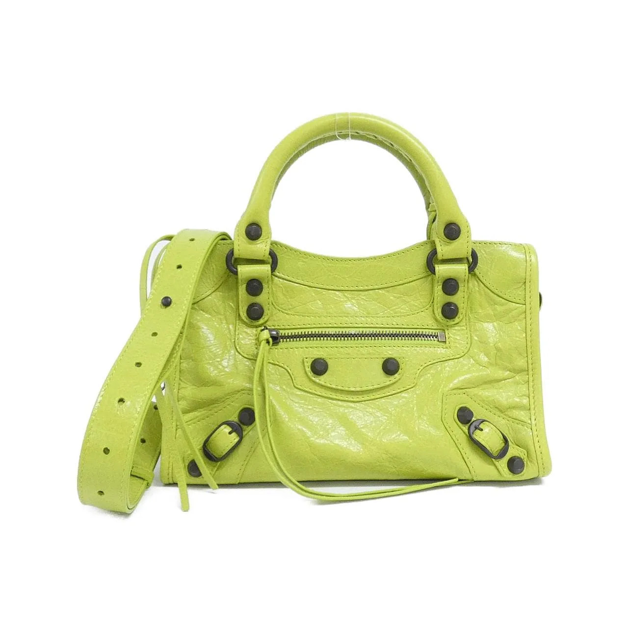 BALENCIAGA Le City 806395 2ABEK Handbag Lambskin Black