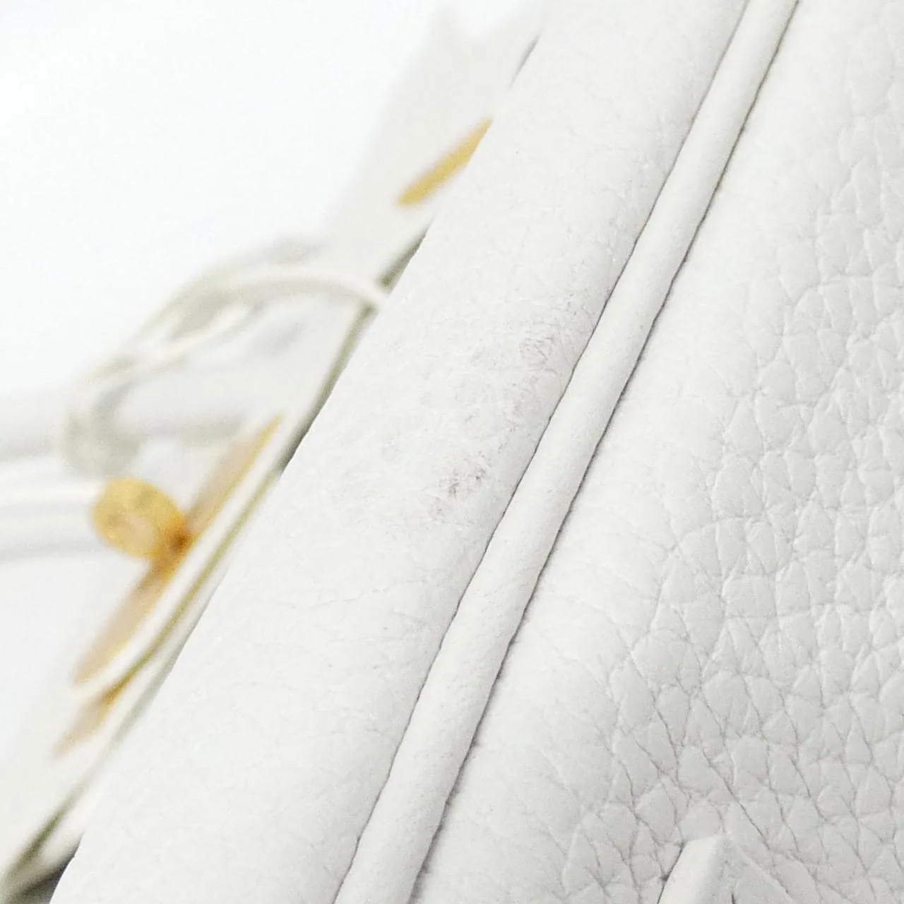 HERMES Birkin 025789CC Handbag Clemence White Clemence Leather Rank A - Thumbnail 5