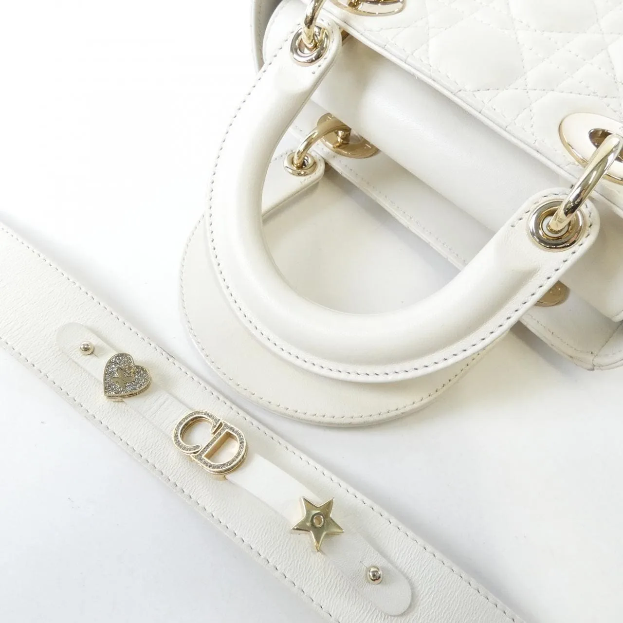 DIOR Lady Dior M0532OCAL Handbag Lambskin Black Lambskin Rank B - Thumbnail 6