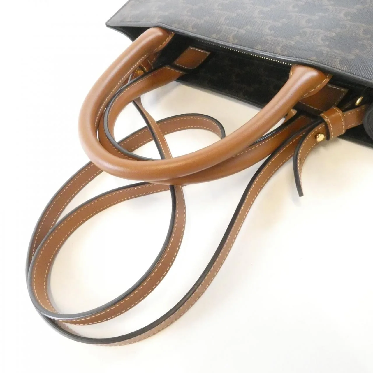 CELINE Cabas 191542BZK Handbag Canvas 5