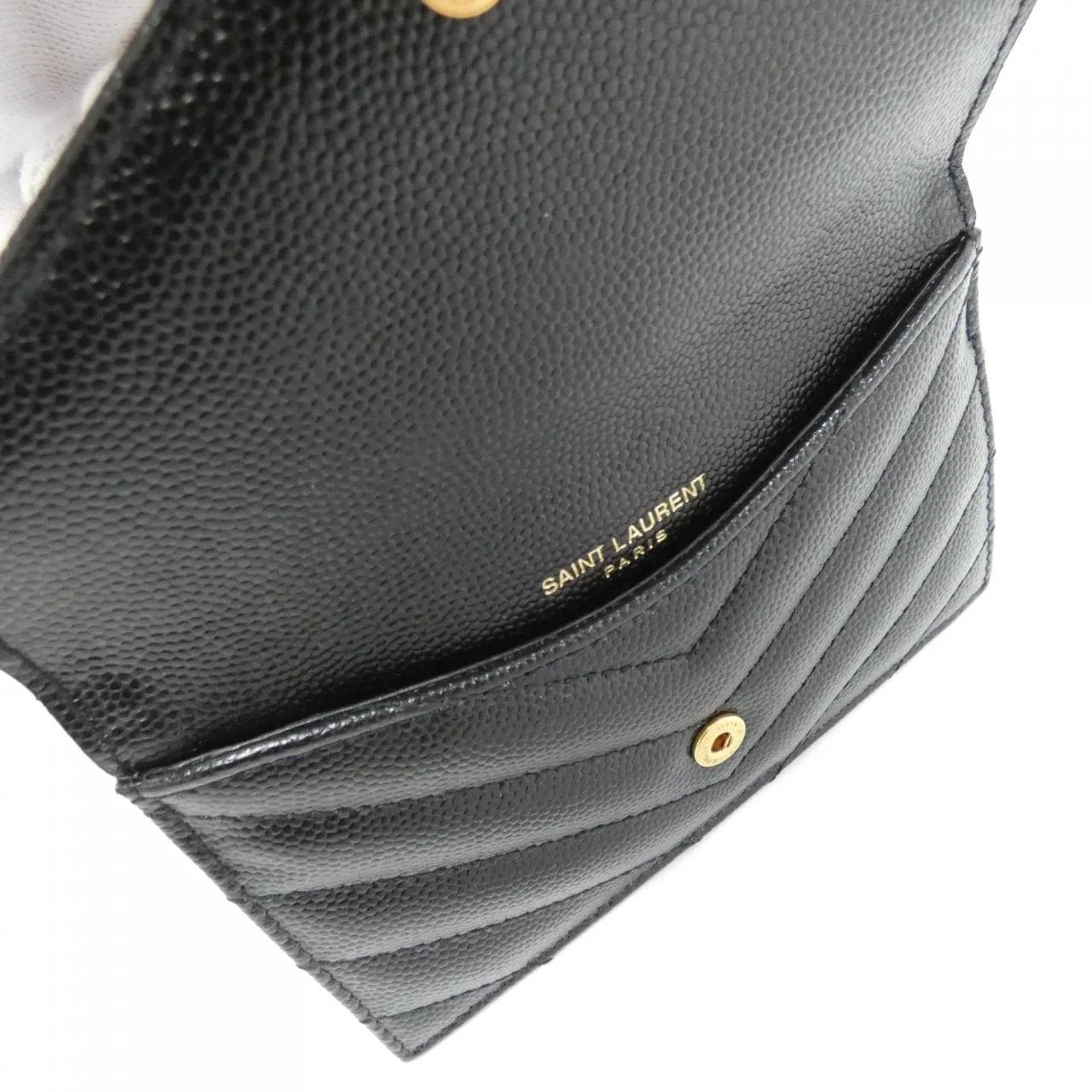SAINT LAURENT 612808 BOW01 Card Case Black New - Thumbnail 5