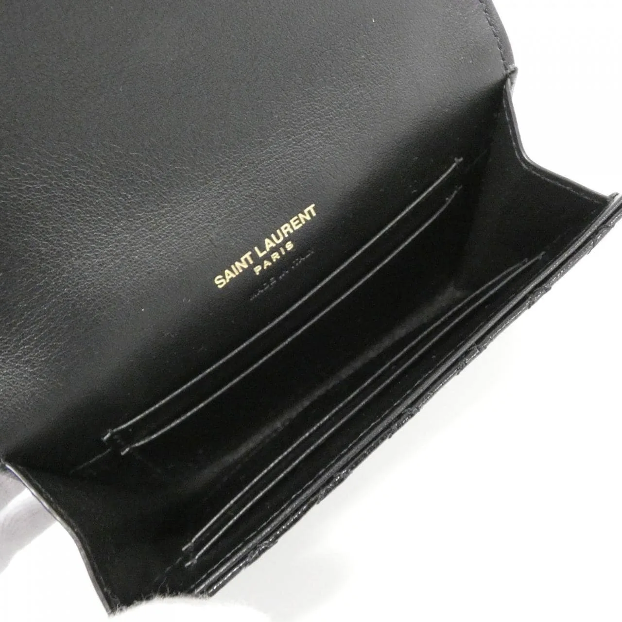 SAINT LAURENT 651026 AAC9A Coin Case 黑色 新品 - 縮圖 4