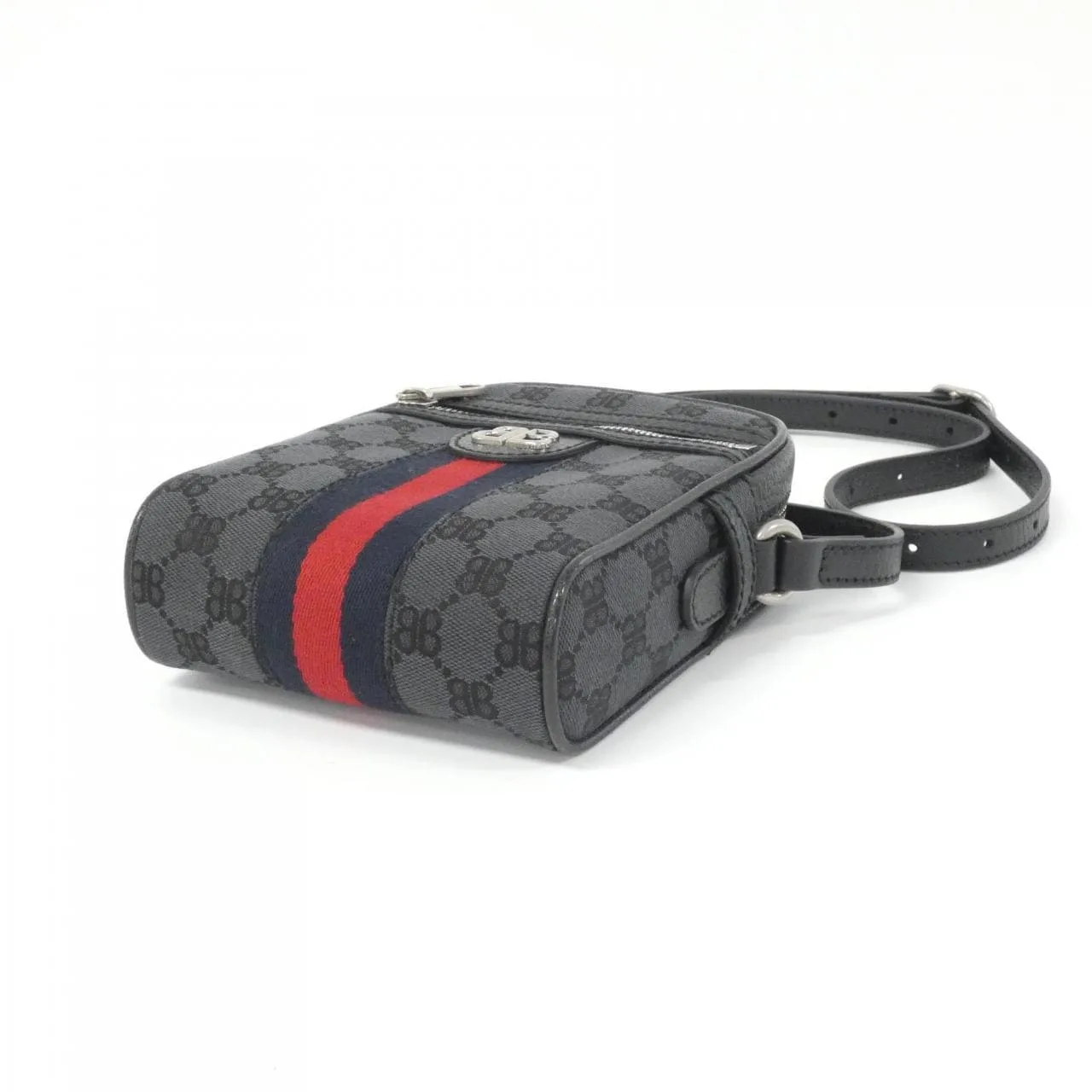 BALENCIAGA 680129 2103X Shoulder Canvas Black Canvas - Thumbnail 3