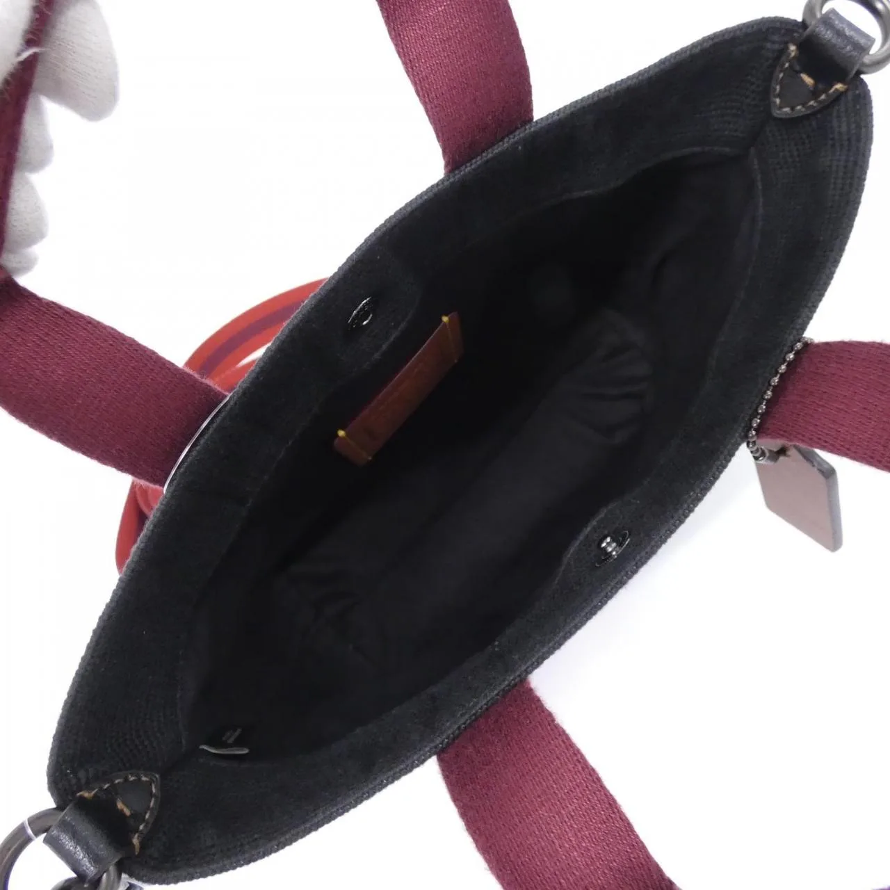 COACH CU299 手提包 帆布 黑色 帆布 新品 - 縮圖 6