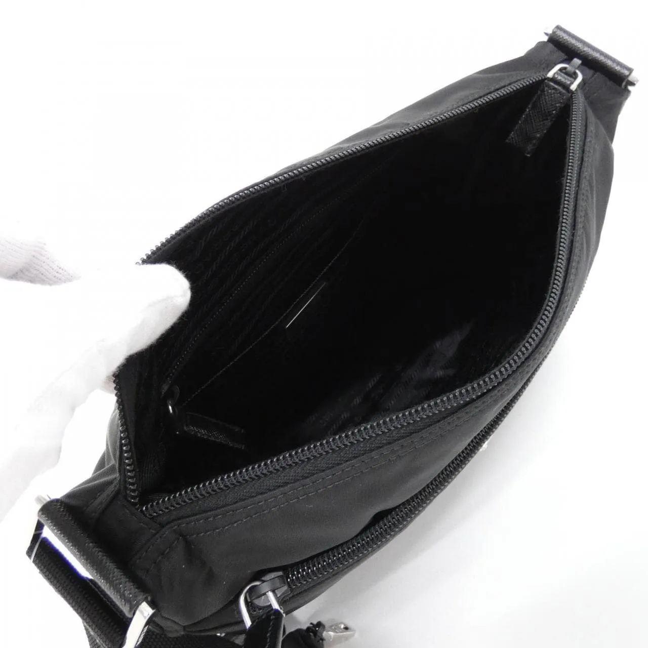 PRADA 1BC421 肩背包 黑色 新品 - 縮圖 6