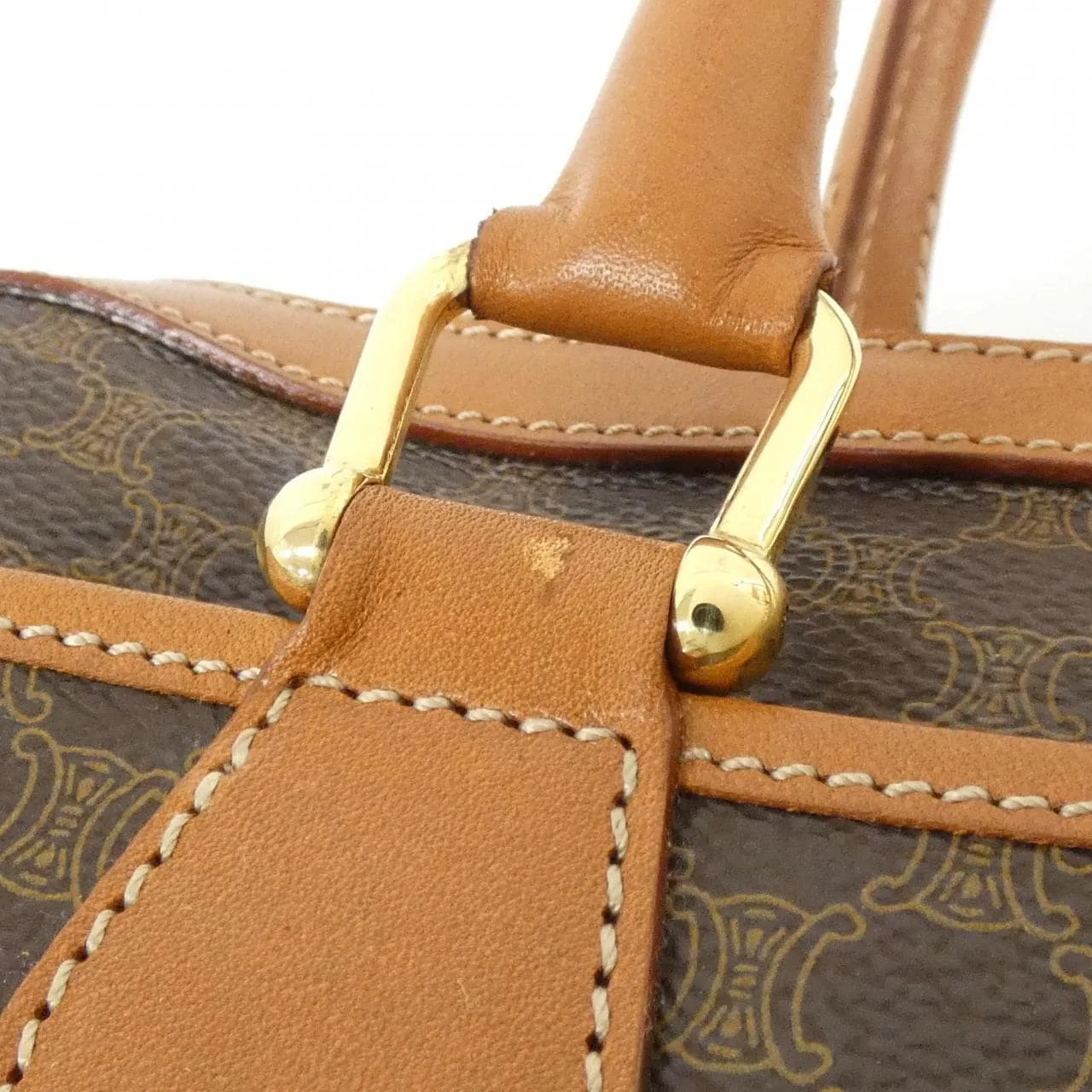 CELINE Boston Canvas Brown Canvas Rank A - Thumbnail 4