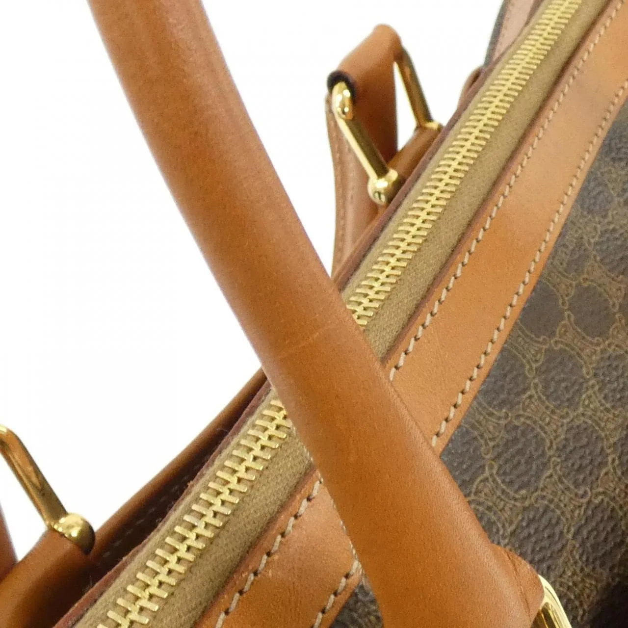 CELINE Boston Canvas Brown Canvas Rank A - Thumbnail 8