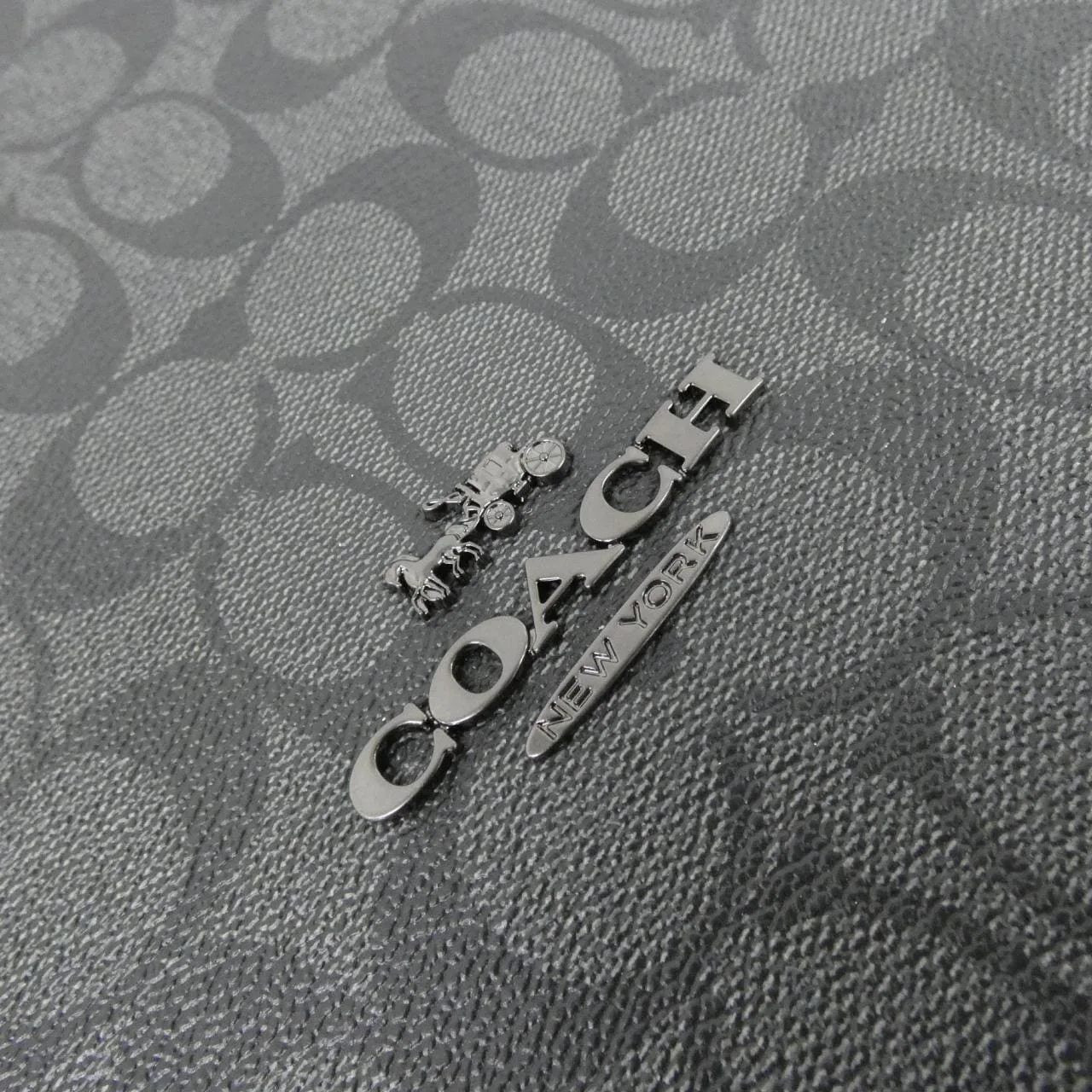 COACH CR314 Handbag Canvas Black Canvas - Thumbnail 4