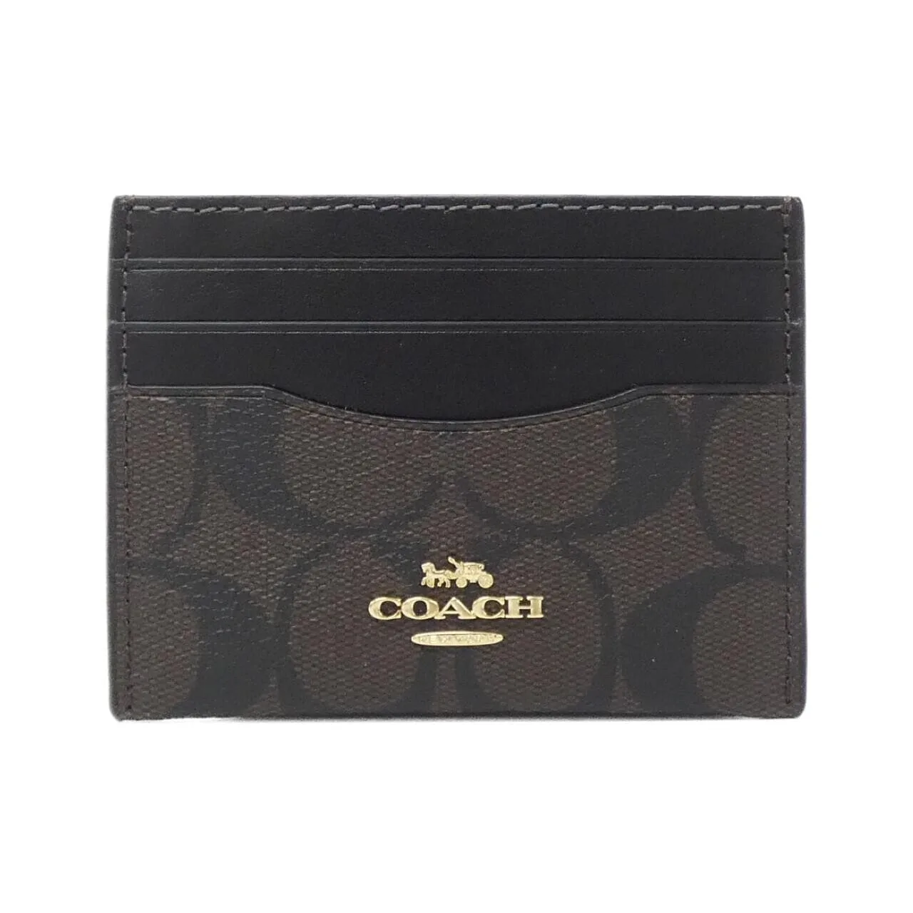 COACH CH415 Card Case Canvas Black
