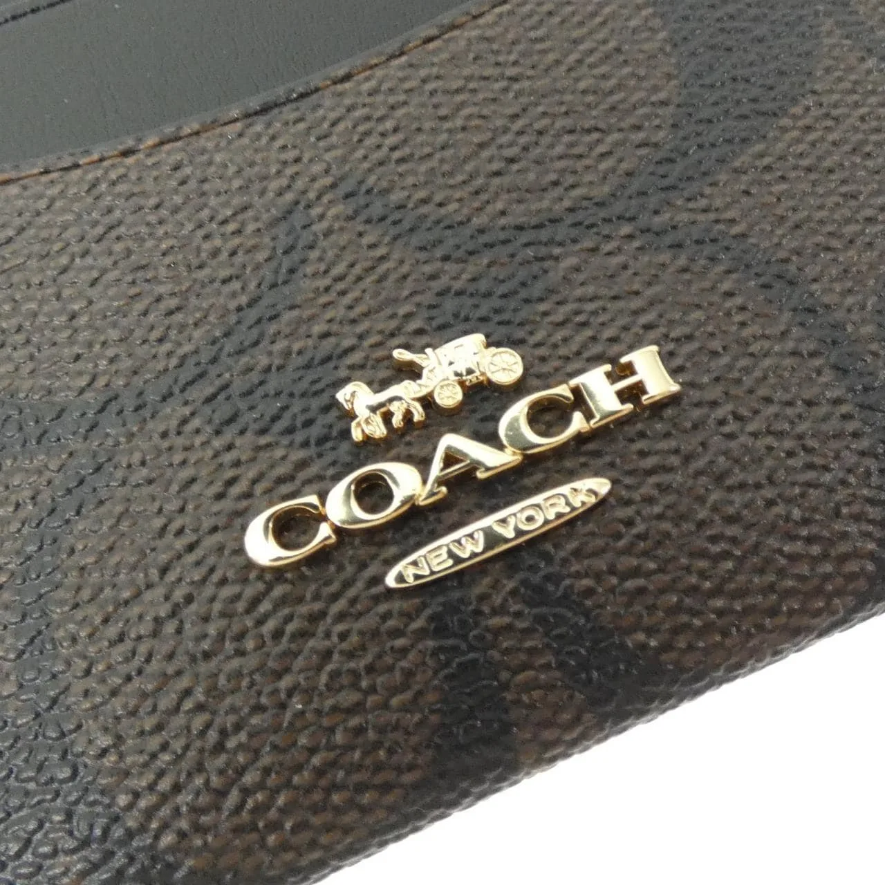 COACH CH415 Card Case Canvas 黑色 帆布 新品 - 縮圖 3