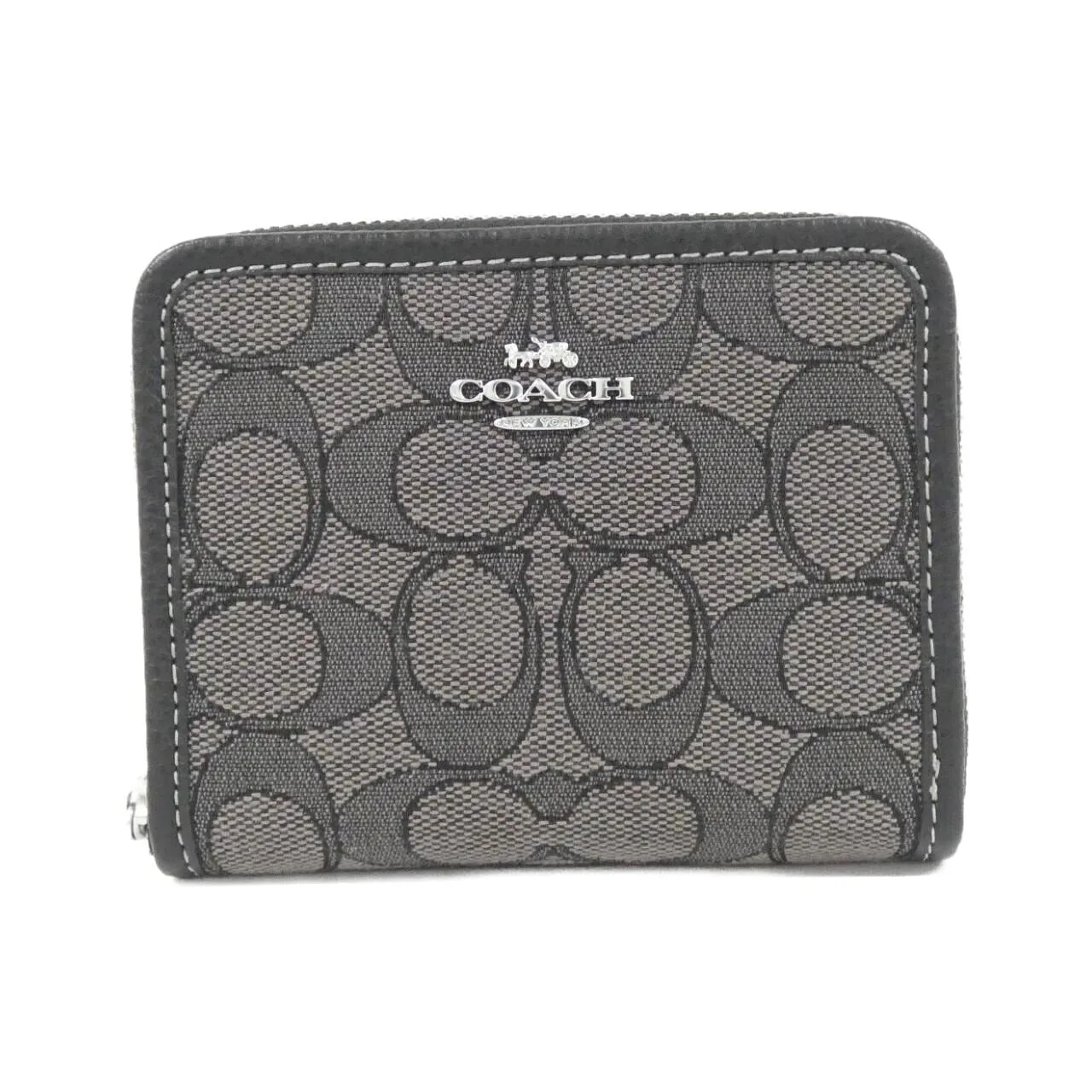 COACH CH389 Coin Case Canvas Black