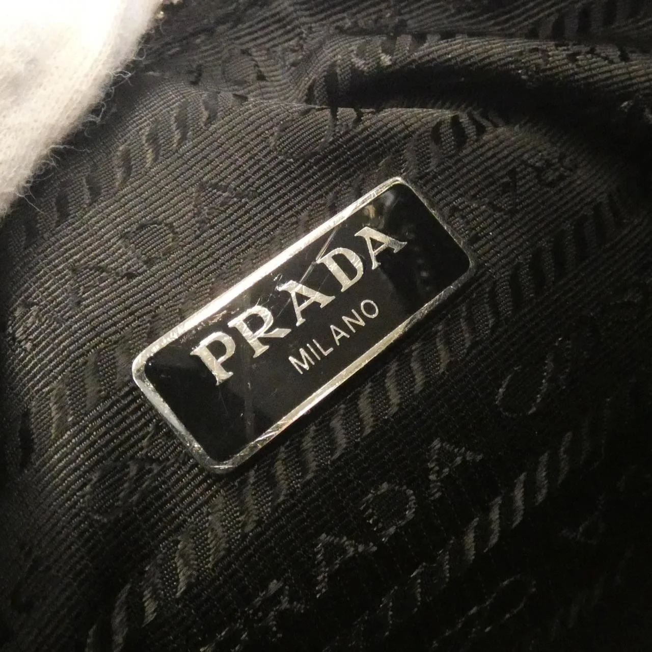 PRADA 1BH204 肩背包 黑色 中古品A - 縮圖 7