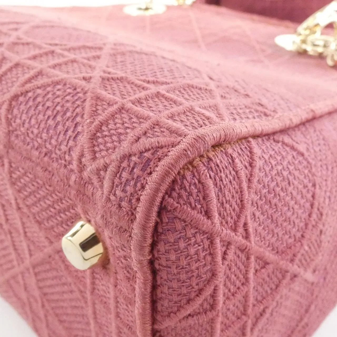 DIOR Lady Dior M0565OREY Handbag Canvas Pink Canvas Rank A - Thumbnail 3