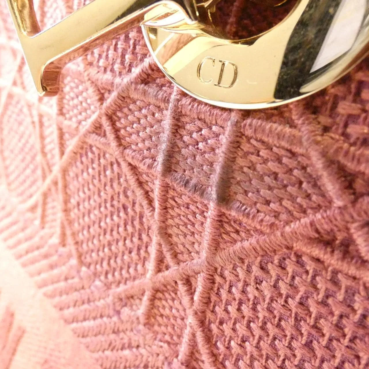 DIOR Lady Dior M0565OREY Handbag Canvas Pink Canvas Rank A - Thumbnail 4