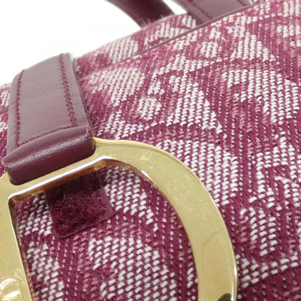 DIOR Handbag Canvas 酒紅色 帆布 - 縮圖 4