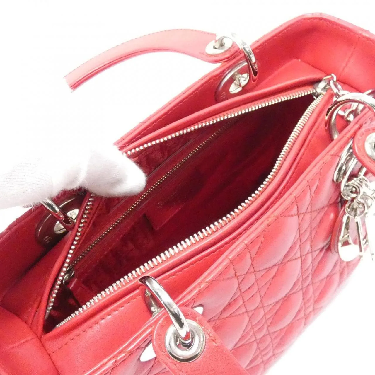 DIOR Lady Dior M0550PCBH Handbag Leather Black Leather - Thumbnail 9