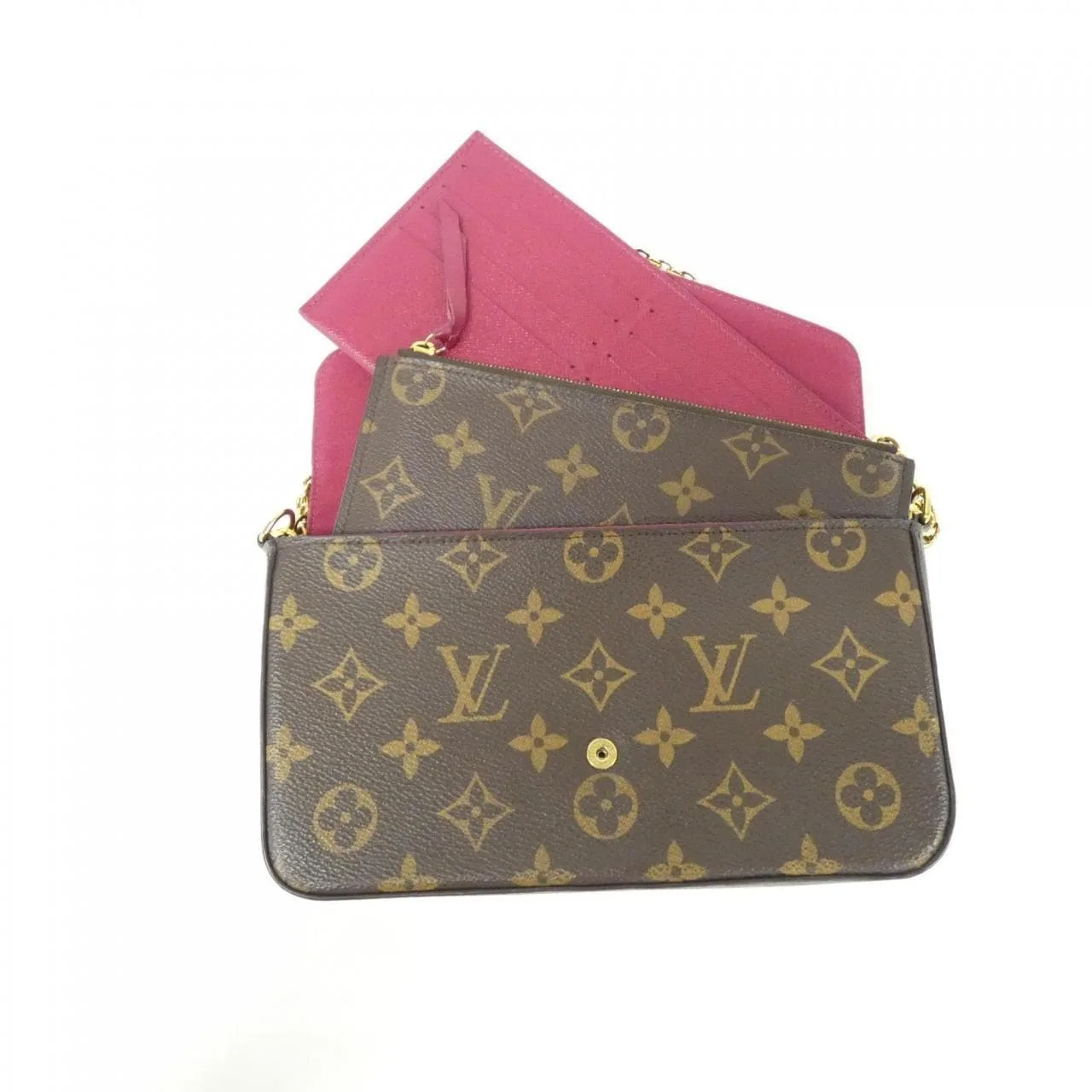 LOUIS VUITTON Pochette M61276 Shoulder Monogram 黑色 Monogram 中古品A - 縮圖 7