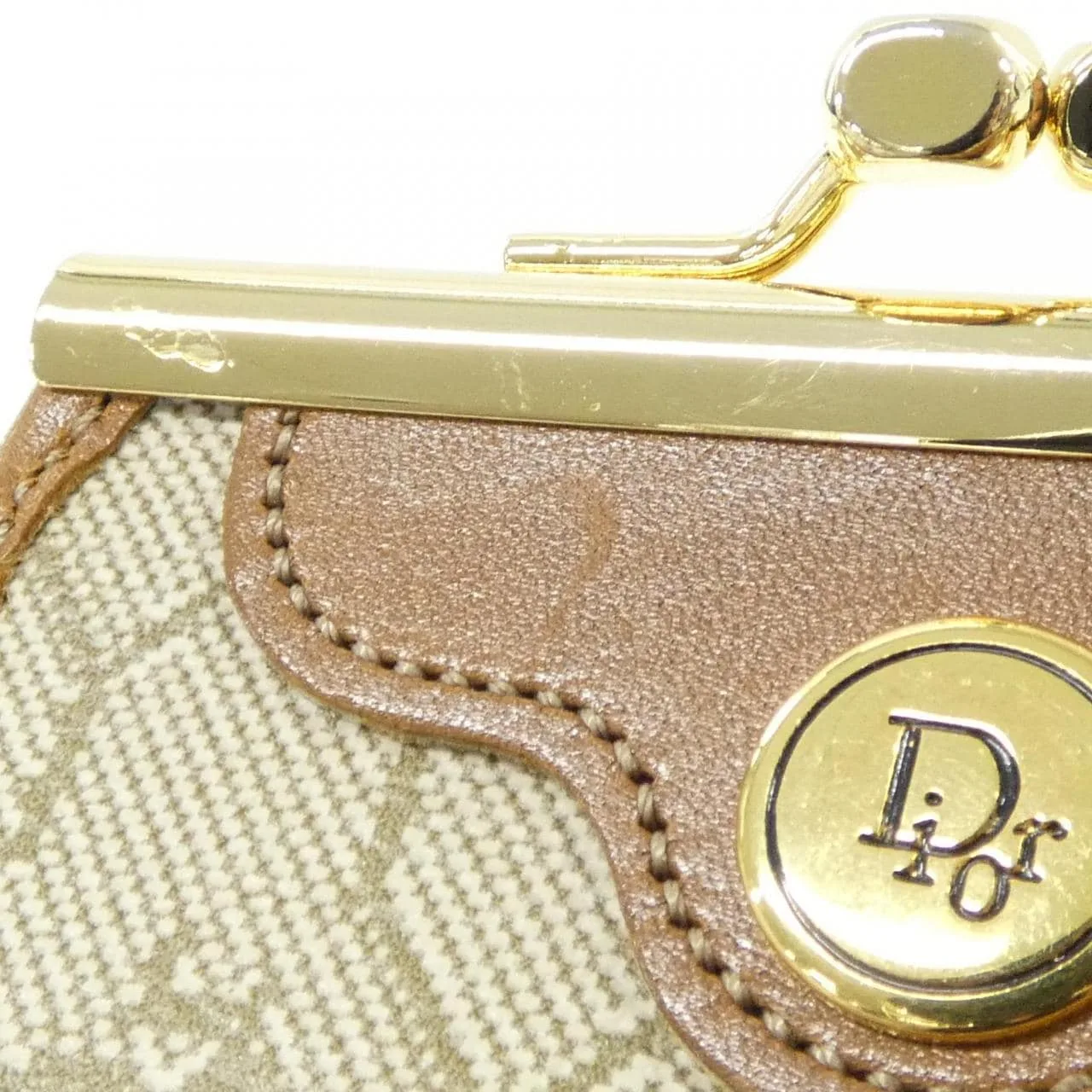 DIOR Coin Case Canvas Beige Canvas Rank A - Thumbnail 4