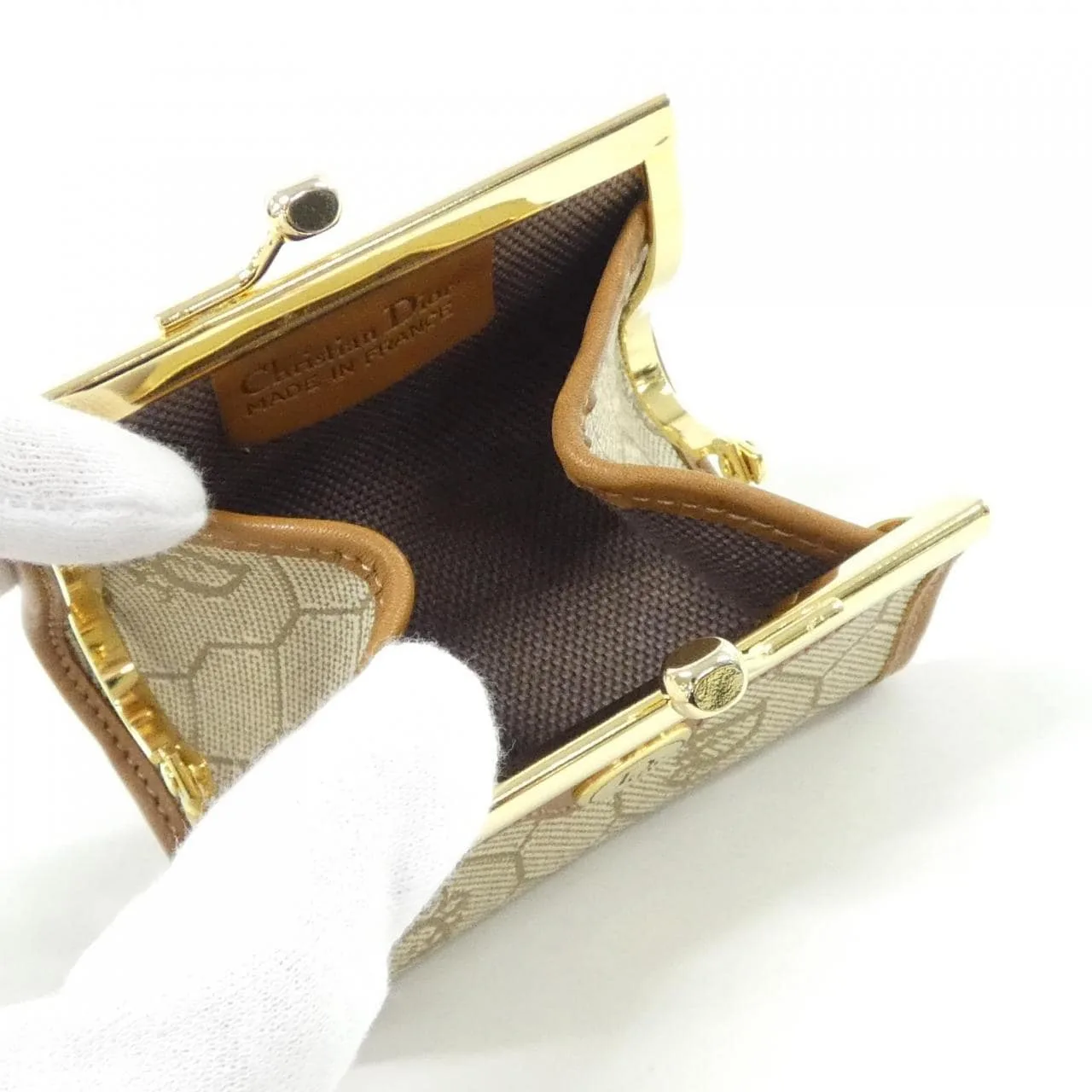DIOR Coin Case Canvas Beige Canvas Rank A - Thumbnail 6