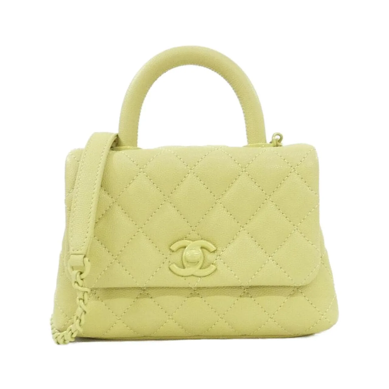 CHANEL Coco Handle AS2215 Handbag Grained Calfskin