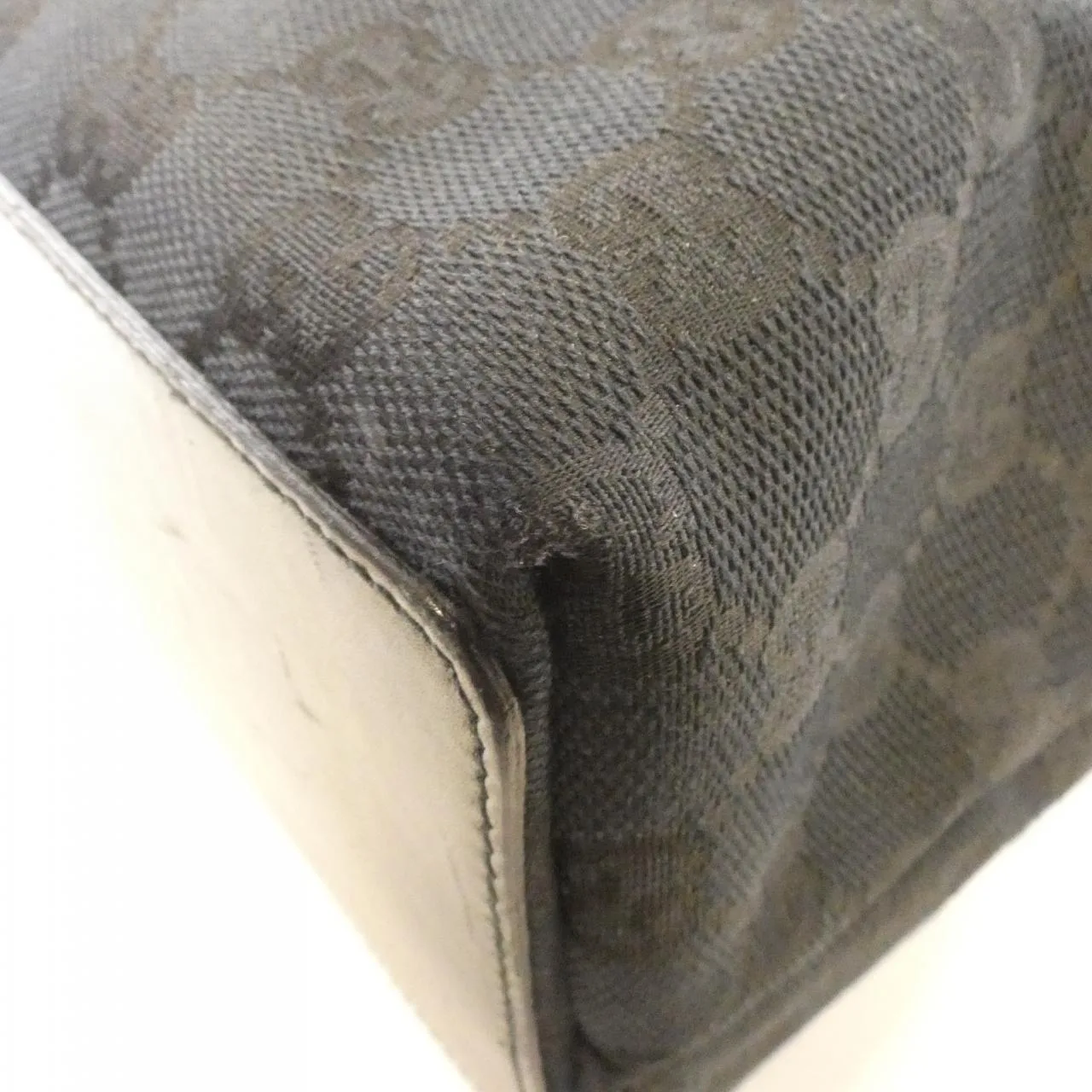 GUCCI 002 1098 Handbag Canvas 黑色 帆布 中古品B - 縮圖 2