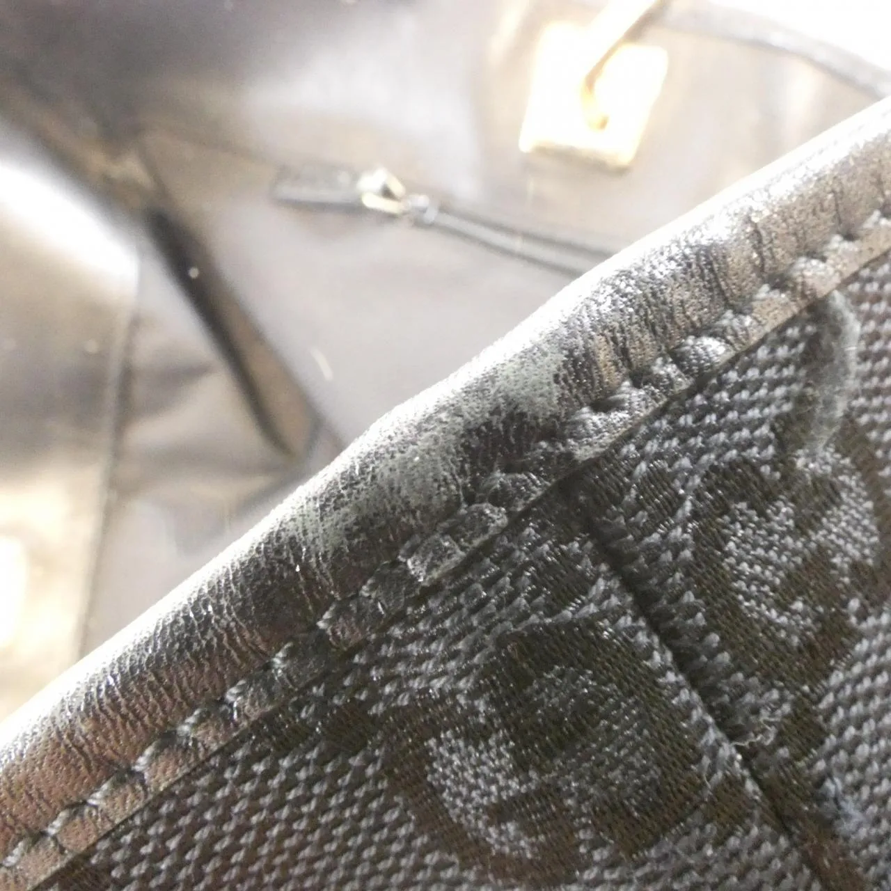 GUCCI 002 1098 Handbag Canvas 黑色 帆布 中古品B - 縮圖 4