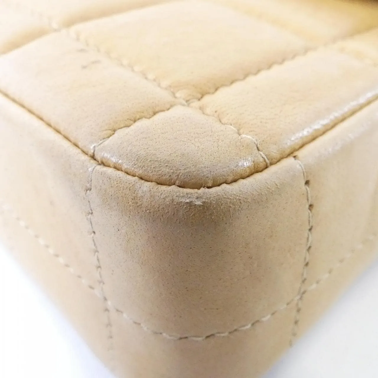 CHANEL 15316 Shoulder Lambskin 米色 羊皮 中古品B - 縮圖 3
