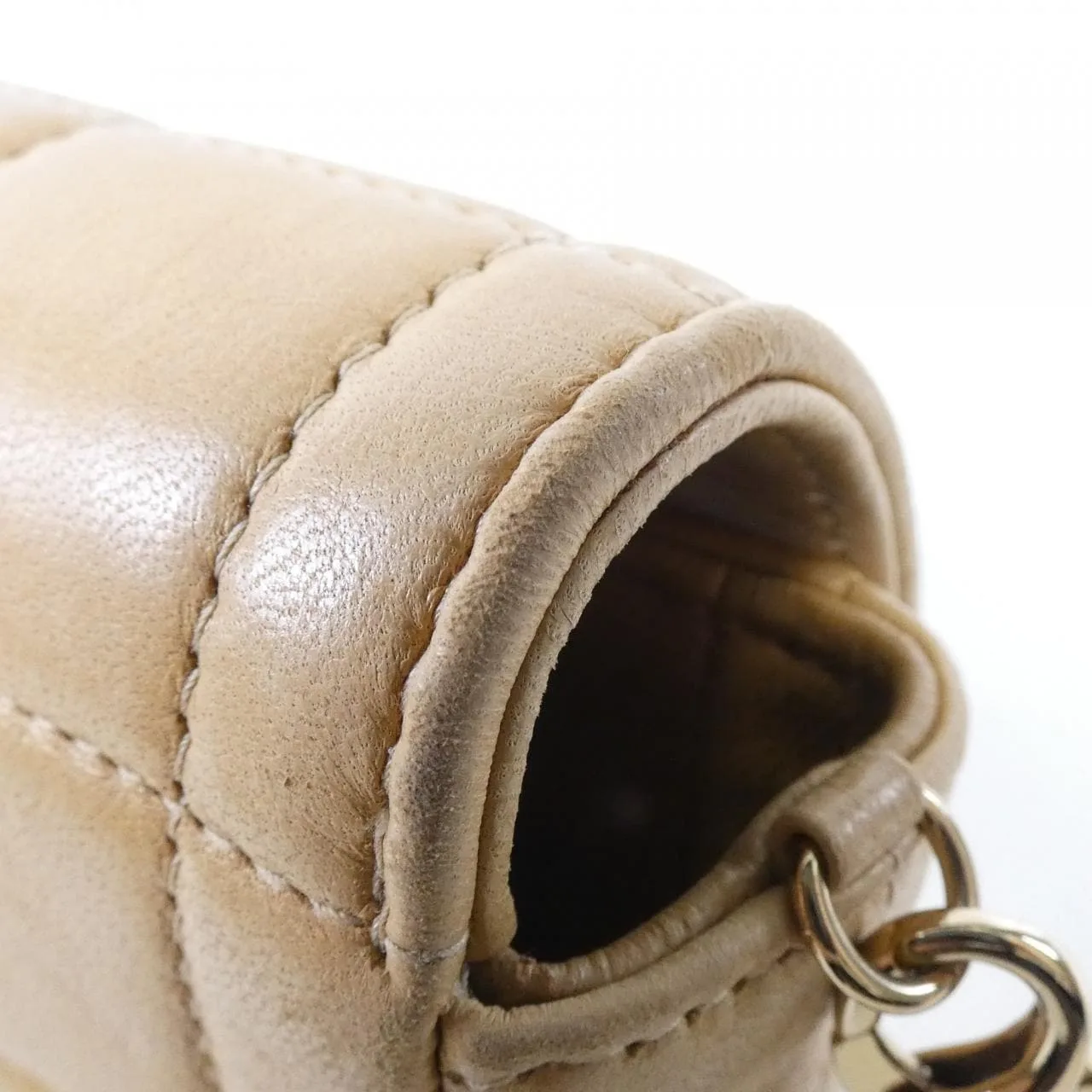 CHANEL 15316 Shoulder Lambskin 米色 羊皮 中古品B - 縮圖 6