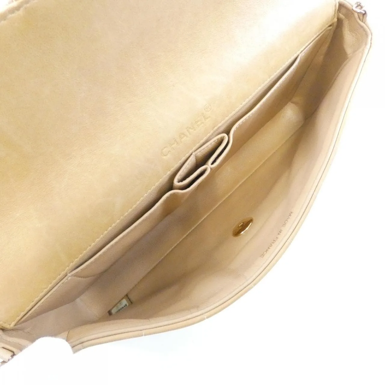 CHANEL 15316 Shoulder Lambskin 米色 羊皮 中古品B - 縮圖 8