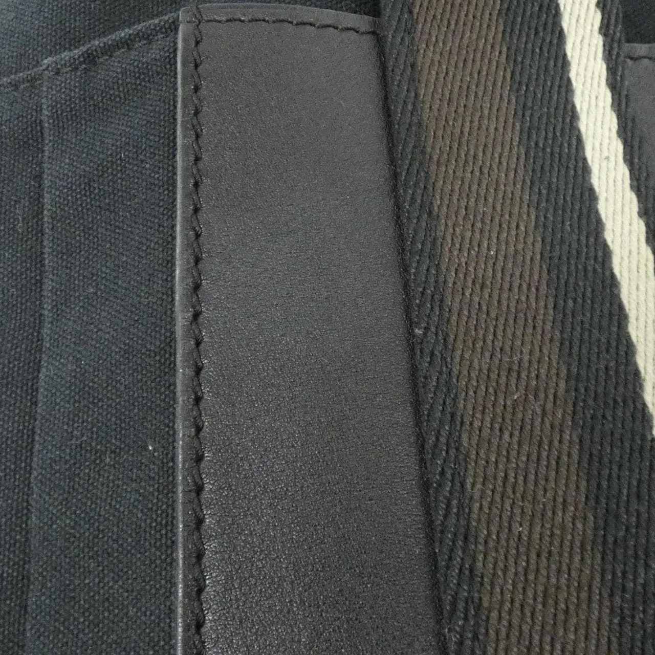 HERMES 049233CK 手提包 帆布 黑色 帆布 中古品B - 縮圖 6