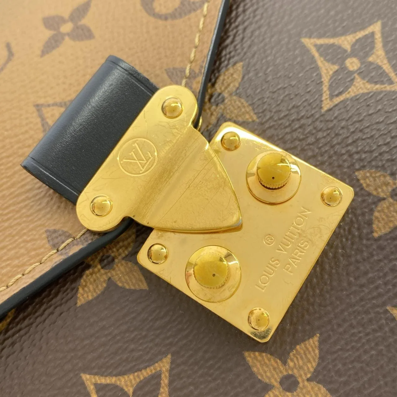 LOUIS VUITTON Pochette M44876 Handbag Monogram 黑色 Monogram 中古品A - 縮圖 5