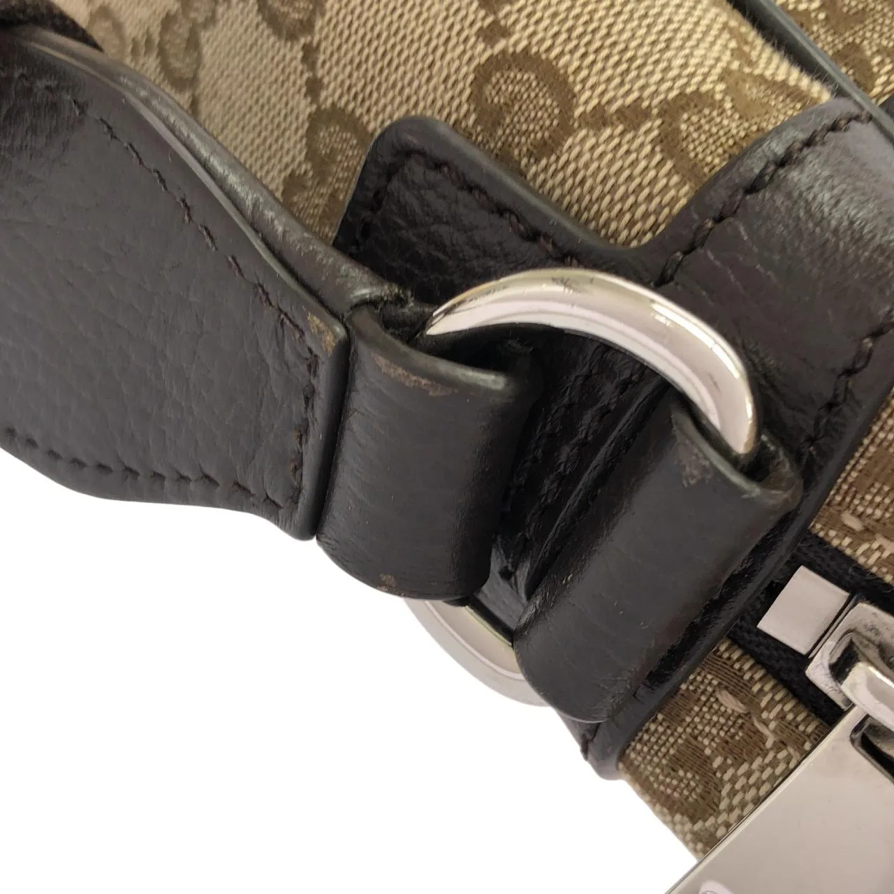 GUCCI GG Supreme 449173 KY9KN 肩背包 帆布 黑色 帆布 中古品A - 縮圖 4