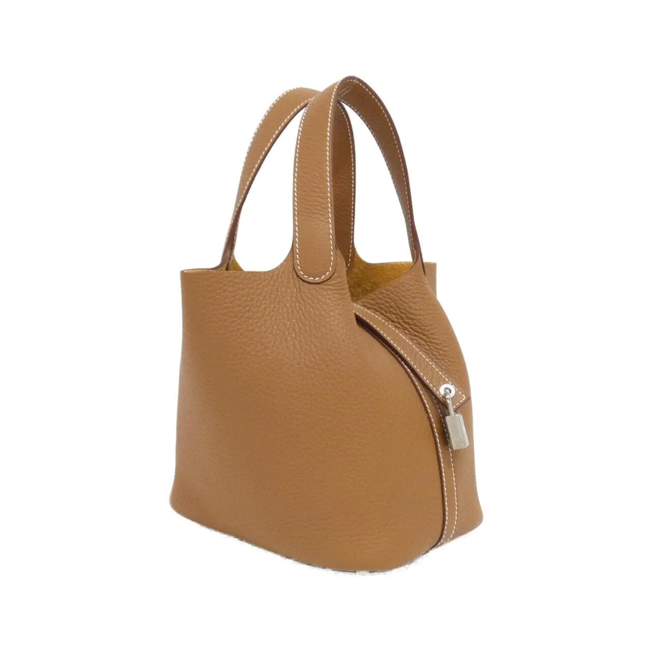 HERMES Picotin 056289CK Handbag Clemence Gold