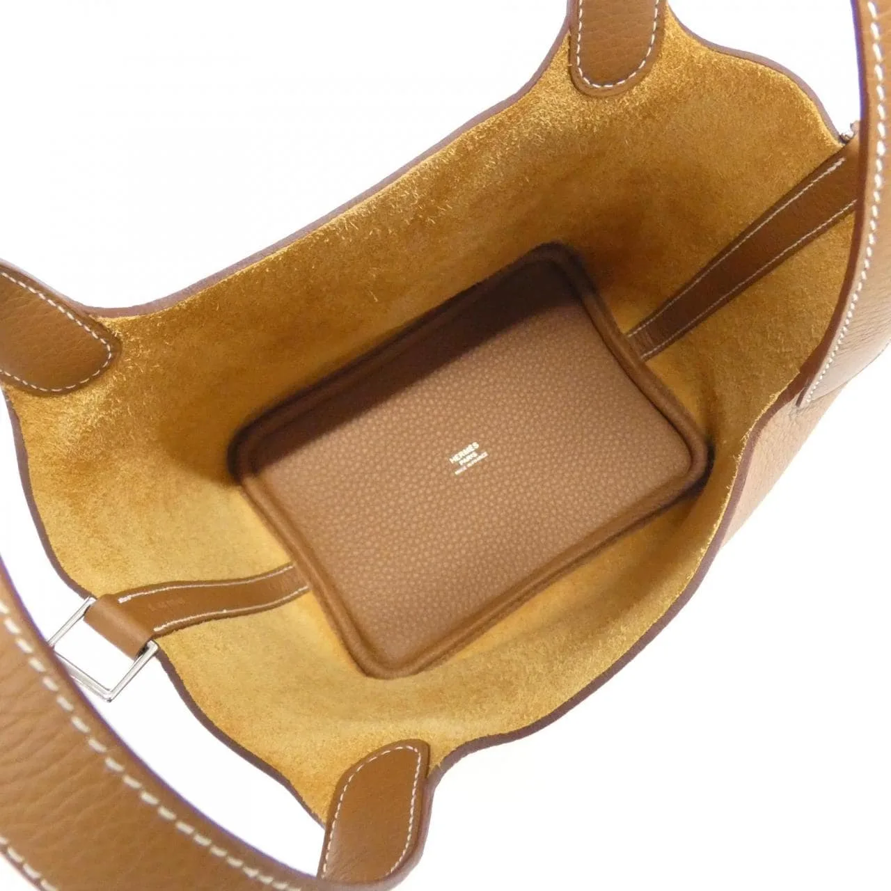 HERMES Picotin 056289CK Handbag Clemence Gold Clemence Leather Unused - Thumbnail 5