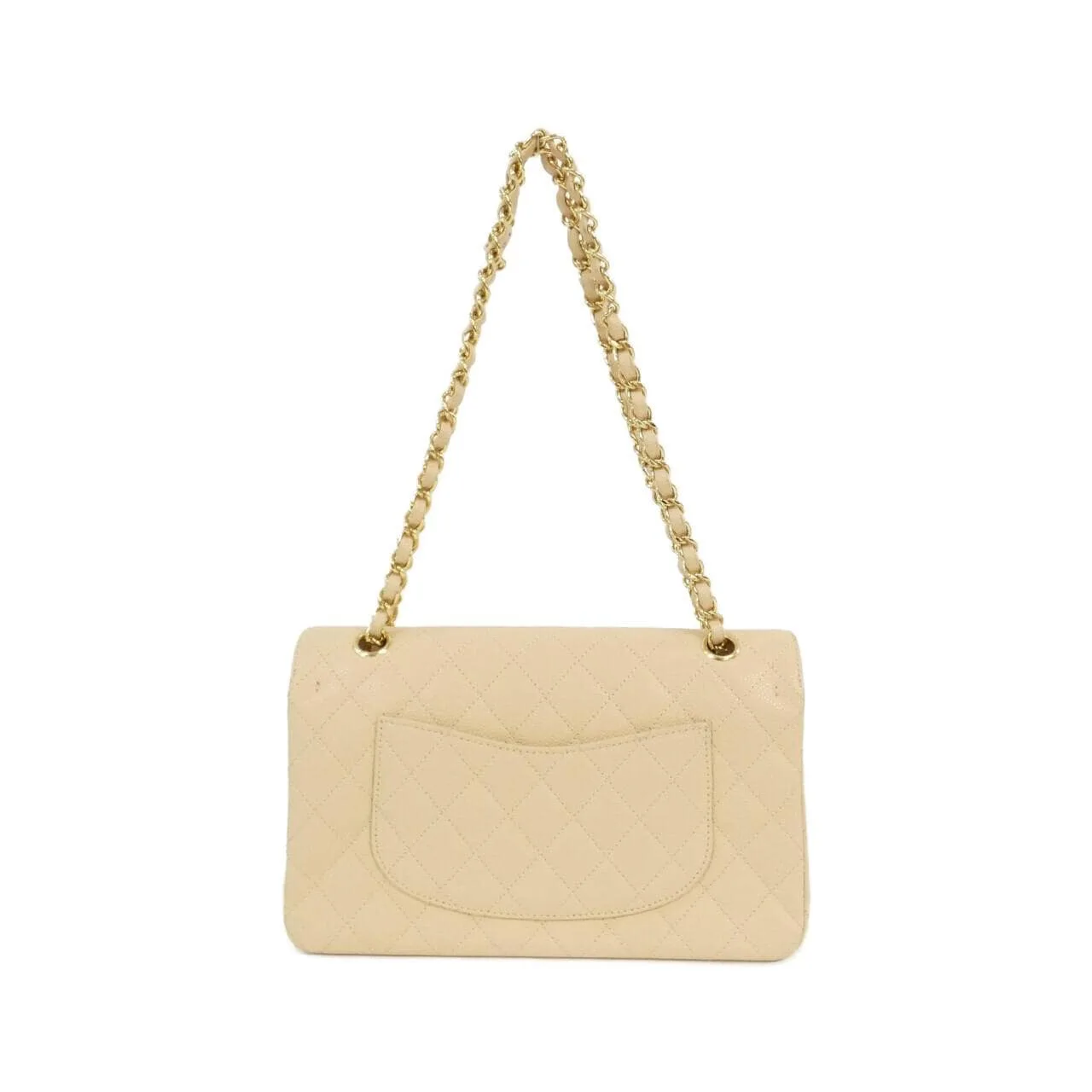 CHANEL Matelasse 1112 Shoulder Grained Calfskin 米色 荔枝紋牛皮 中古品A - 縮圖 2