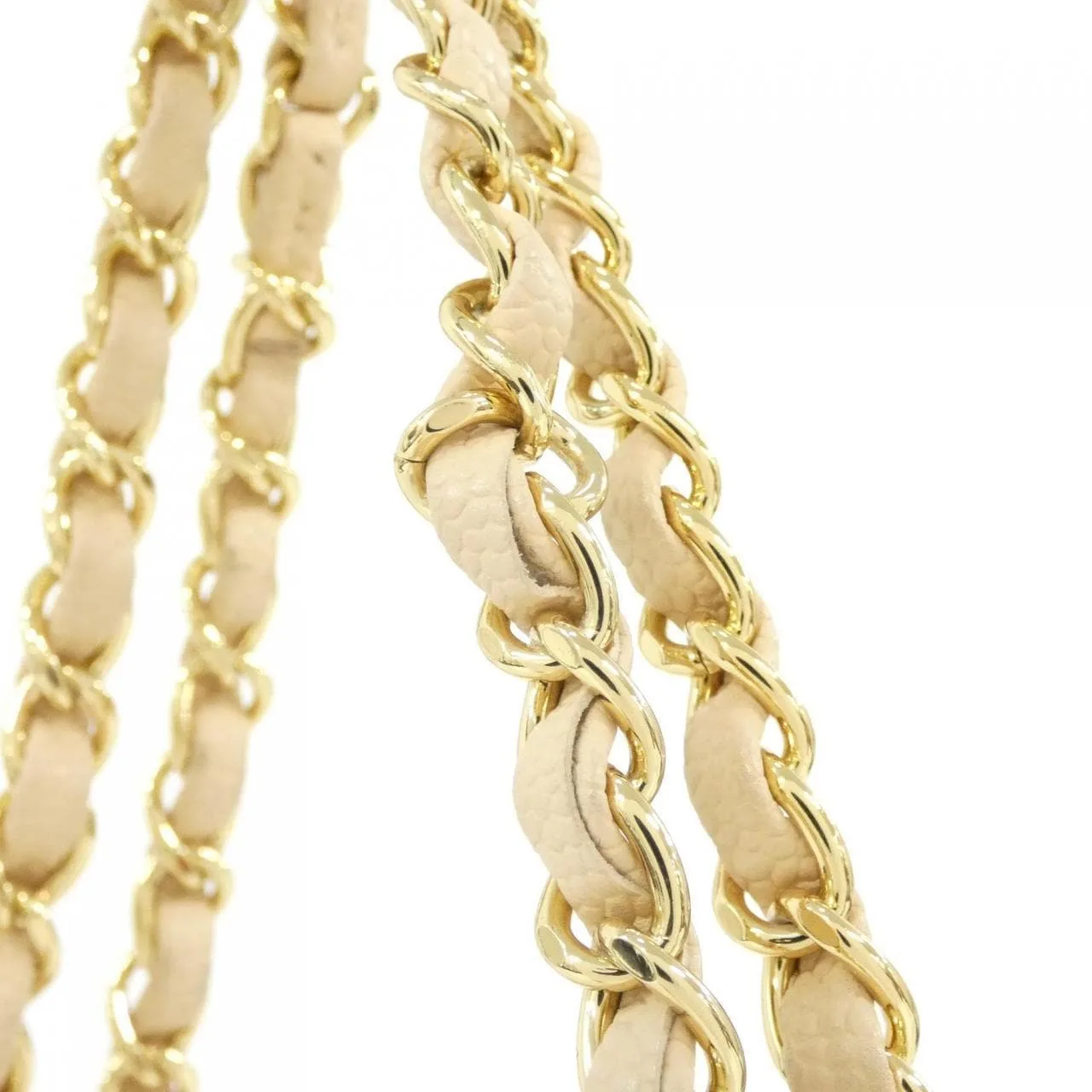 CHANEL Matelasse 1112 Shoulder Grained Calfskin 米色 荔枝紋牛皮 中古品A - 縮圖 7