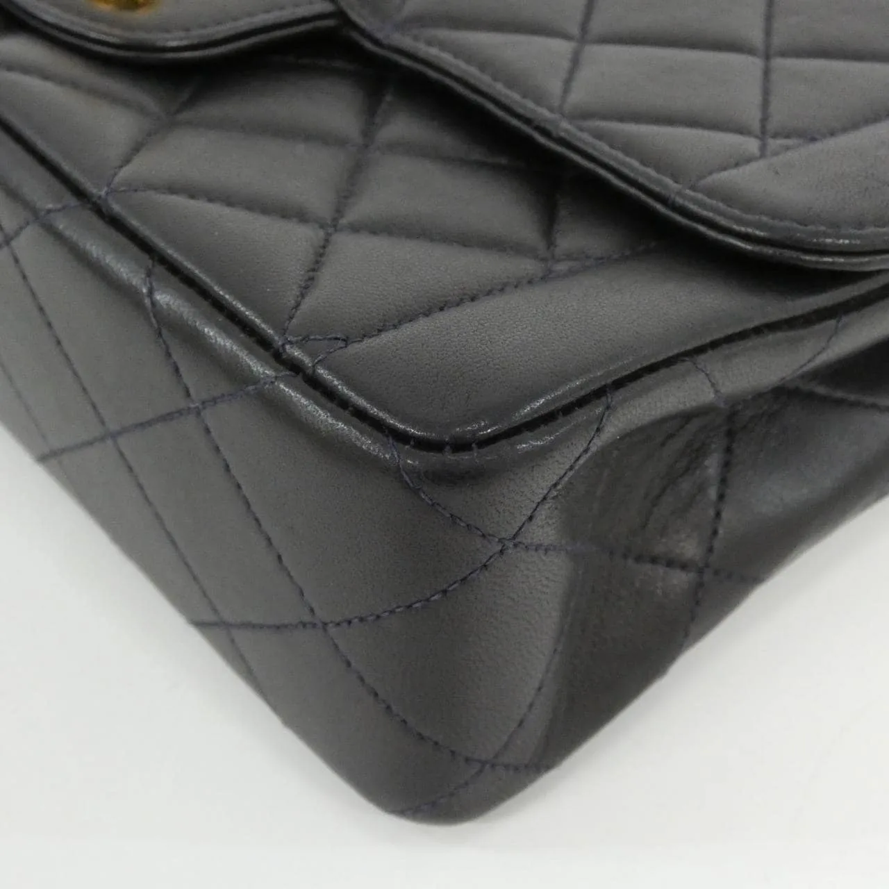 CHANEL 05289 Shoulder Lambskin 深藍色 羊皮 中古品A - 縮圖 3