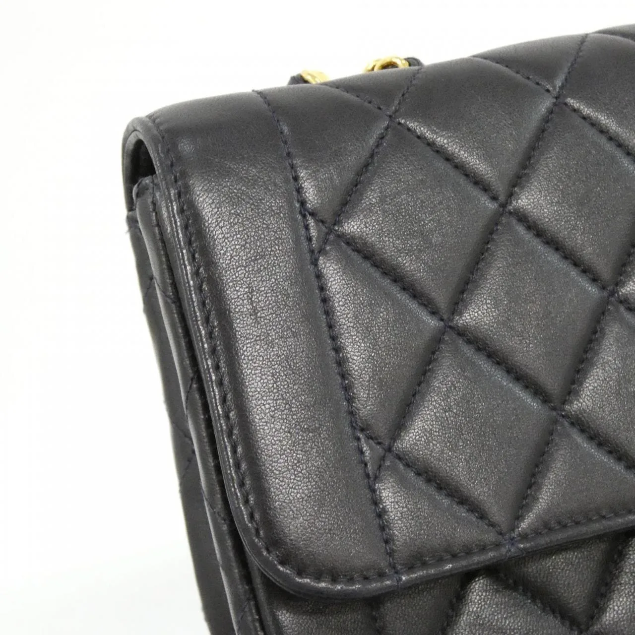 CHANEL 05289 Shoulder Lambskin 深藍色 羊皮 中古品A - 縮圖 5