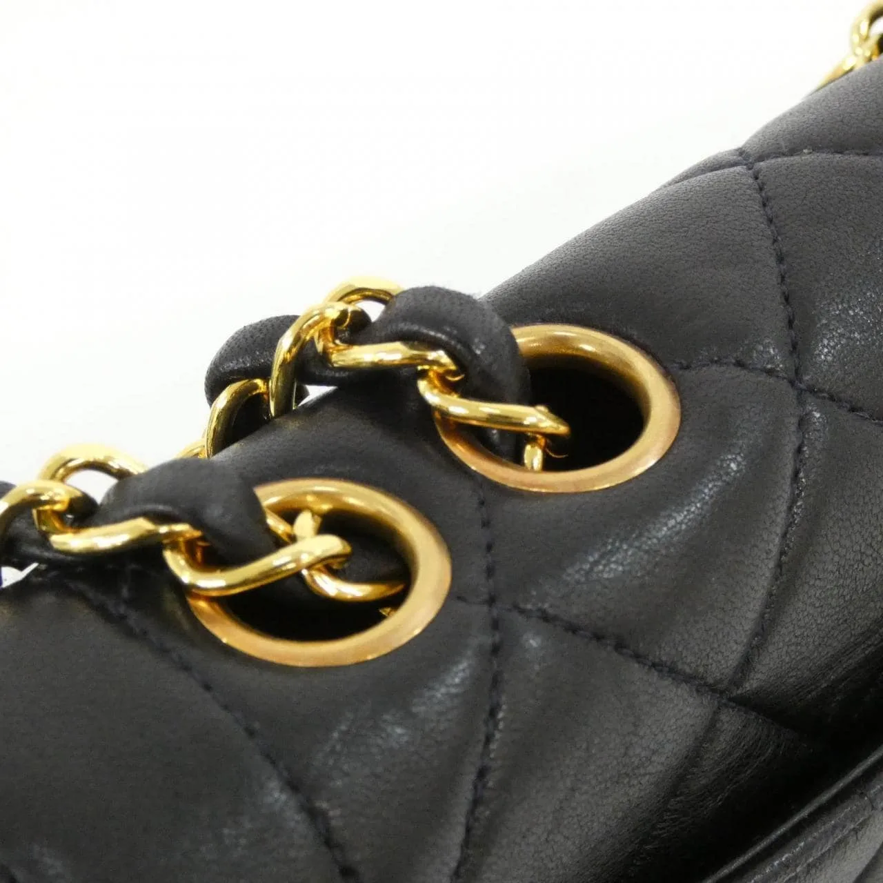 CHANEL 05289 Shoulder Lambskin 深藍色 羊皮 中古品A - 縮圖 7