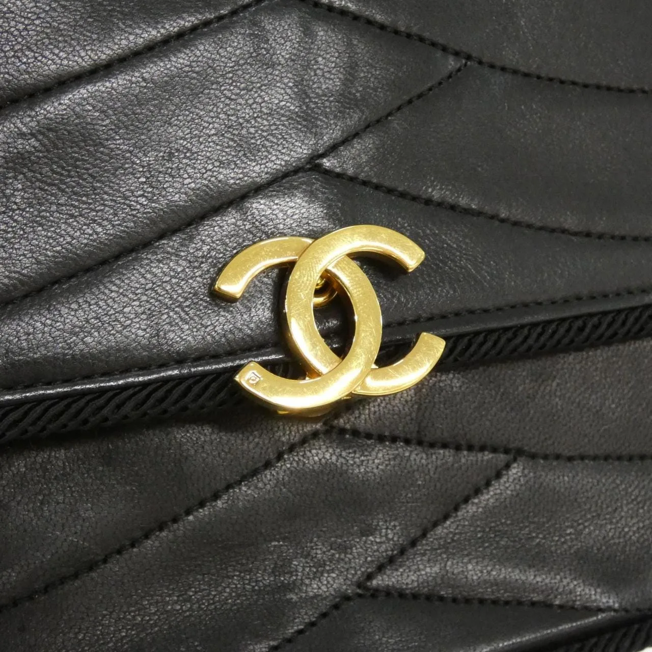 CHANEL Shoulder Lambskin 黑色 羊皮 中古品A - 縮圖 4