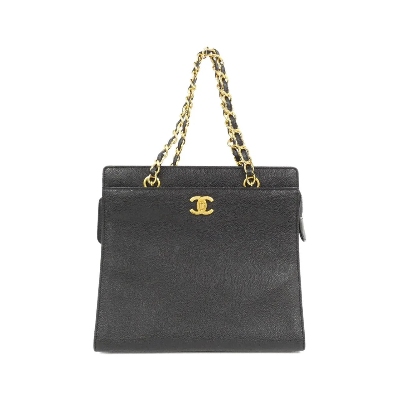 CHANEL 手提包 荔枝紋牛皮 Black